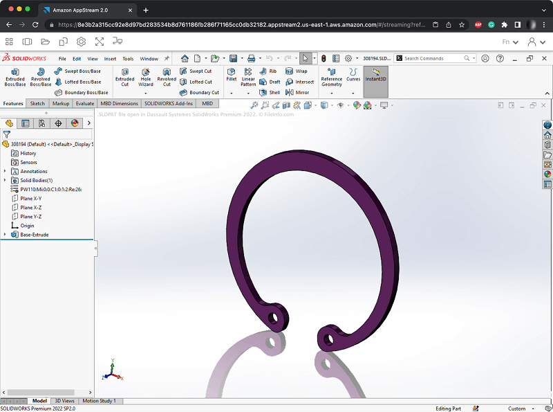 Retaining Ring Product Design on SolidWorks