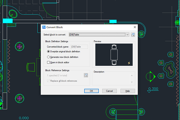 Convert a dynamic block to a flexiblock