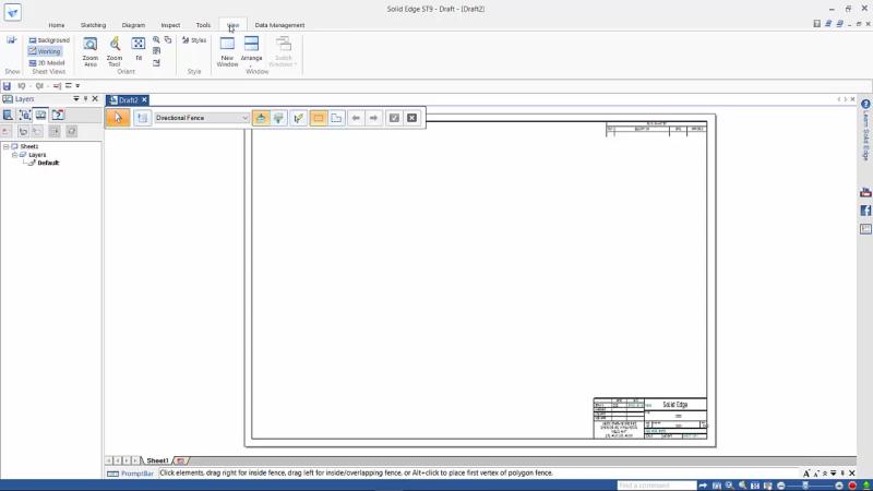 Solid Edge 2D Drafting Interface