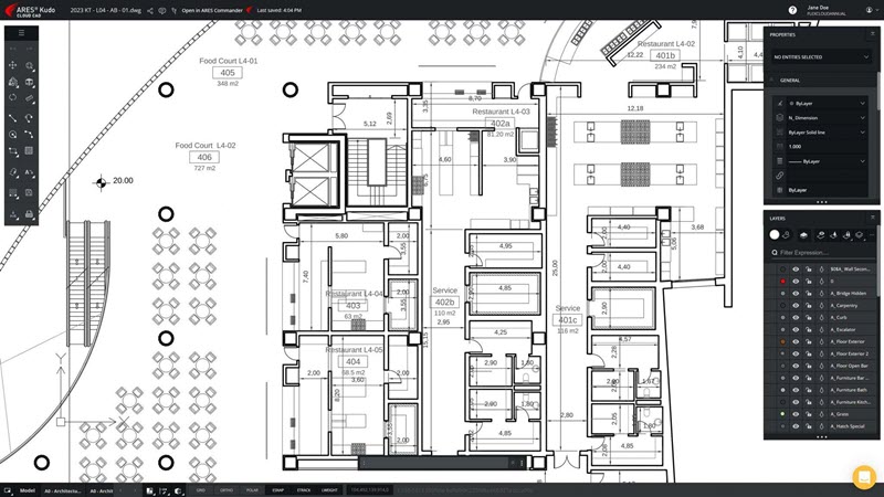 Floor Plan on ARES 2D CAD Online Tool