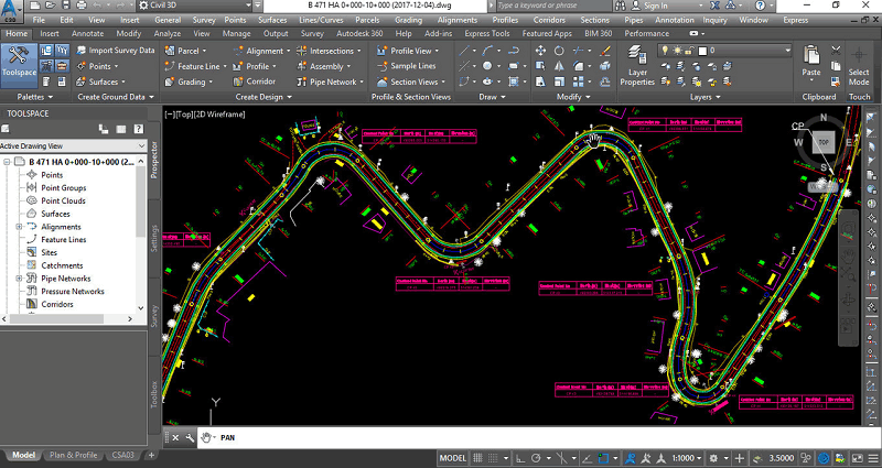 Road Design with Complex data on CAD Software