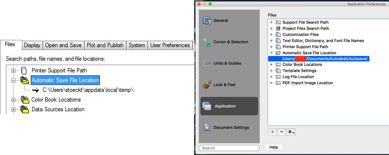 AutoCAD Automatic Save File Location