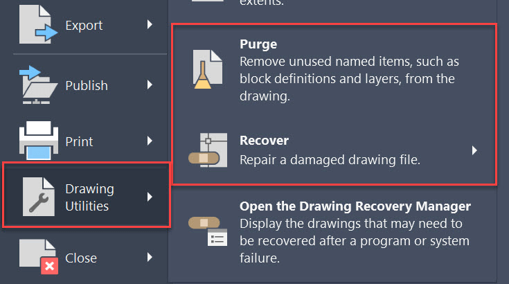 Use the RECOVER Command in AutoCAD