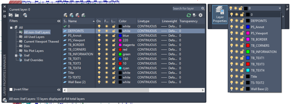 Unlocking, Thawing, and Turning On Layers in AutoCAD