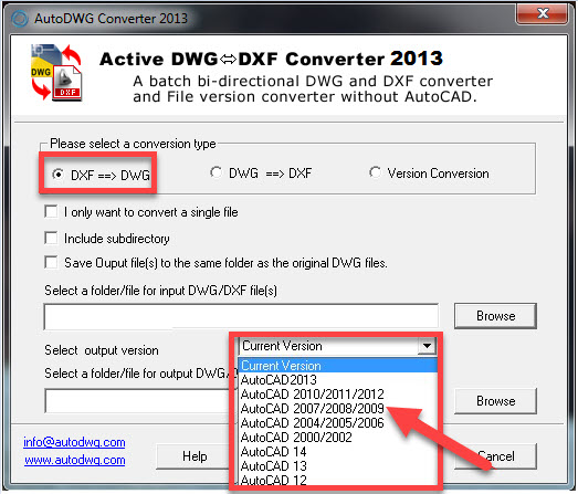 AutoDWG Convert DXF to DWG
