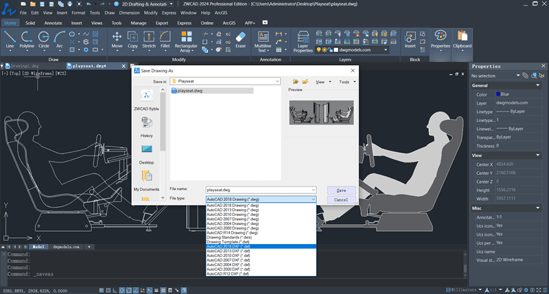 Convert DWG to DXF with ZWCAD