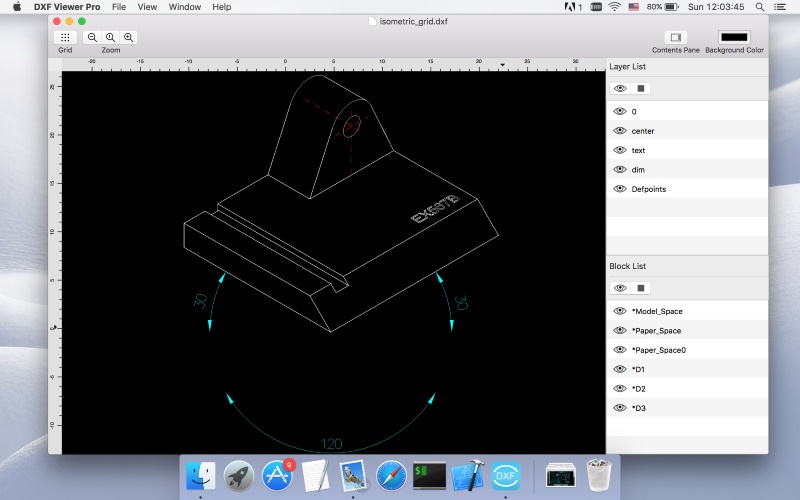 DXF Viewer Pro with DXF File
