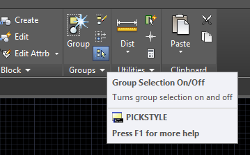 Enable Group Selection On in AutoCAD