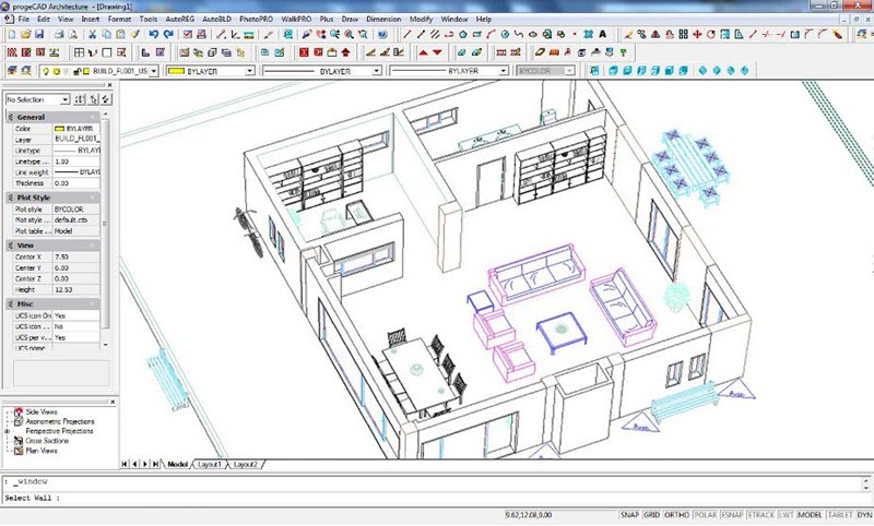 progeCAD Architecture Software Interface