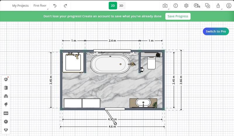 Design Bathroom Using Planner 5D