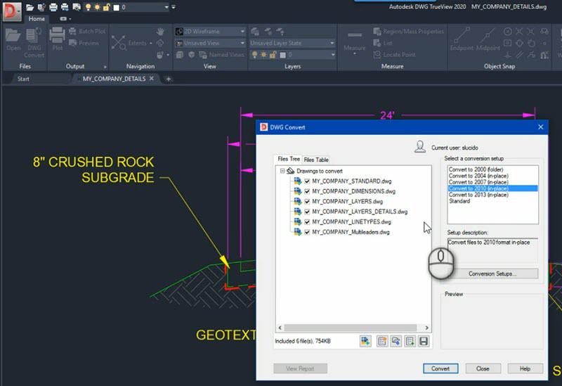 DWG TrueView Convert AutoCAD DWG to Lower Version