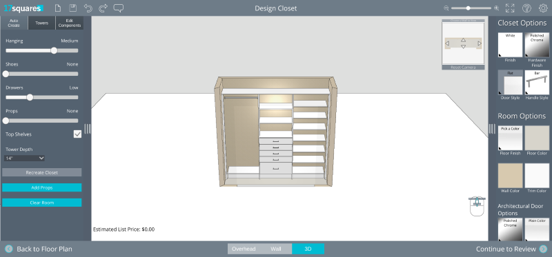 EasyClosets Design Interface
