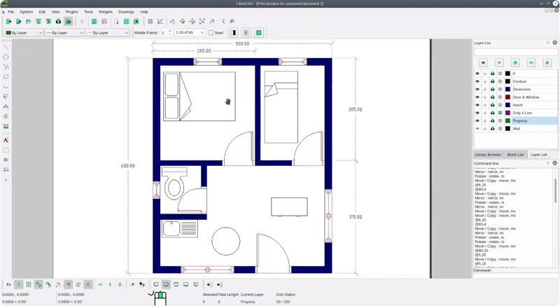 LibreCAD Room Design Software