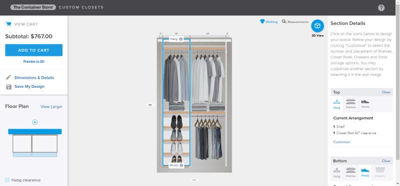 The Container Store Design Interface