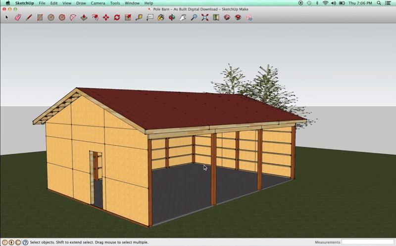 SketchUp Pro 3D Pole Barn Design Software