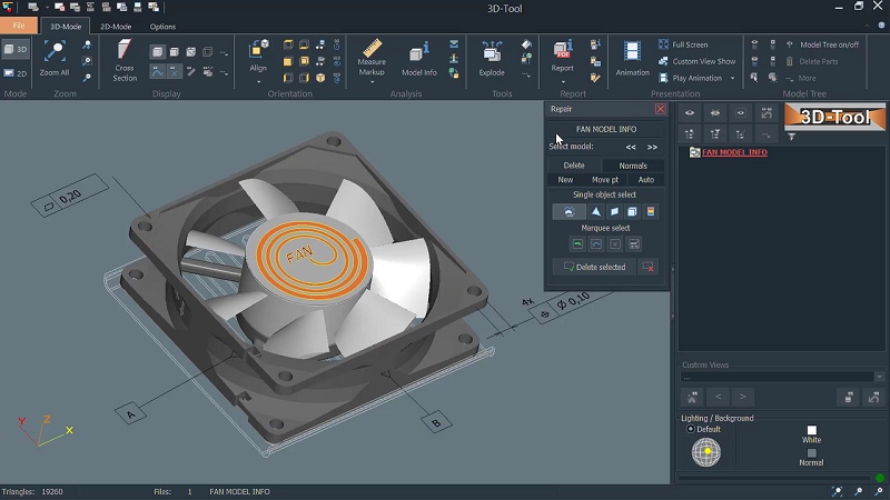 3D Tool with Exhaust Fan Model