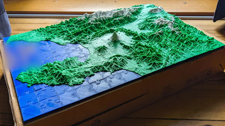 Blue And Green Mount Fuji Puzzle