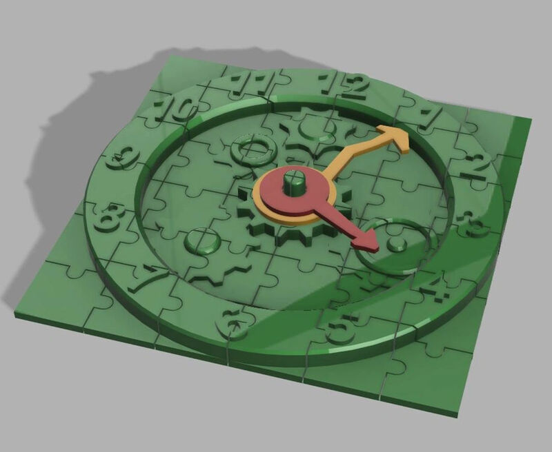 Green Crazy Clock Puzzle