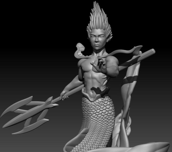 3D Printing Merman Warrior