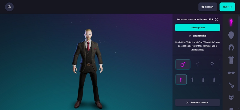 Creating Character on Ready Player Me