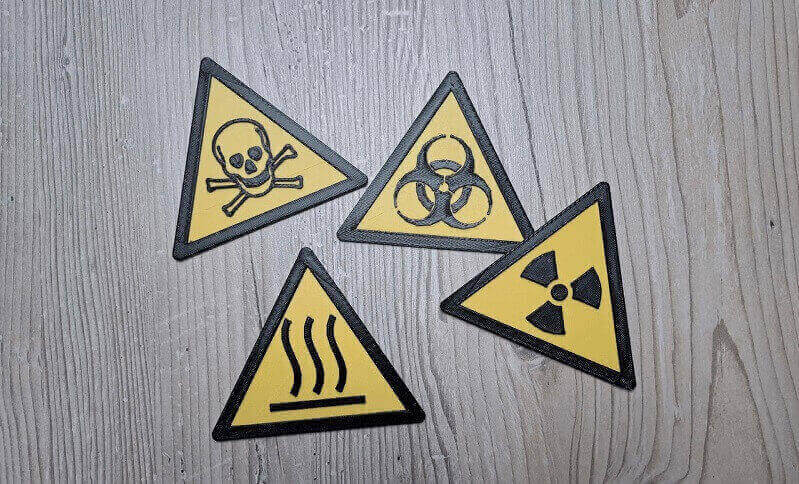 Warning Signs on a Table