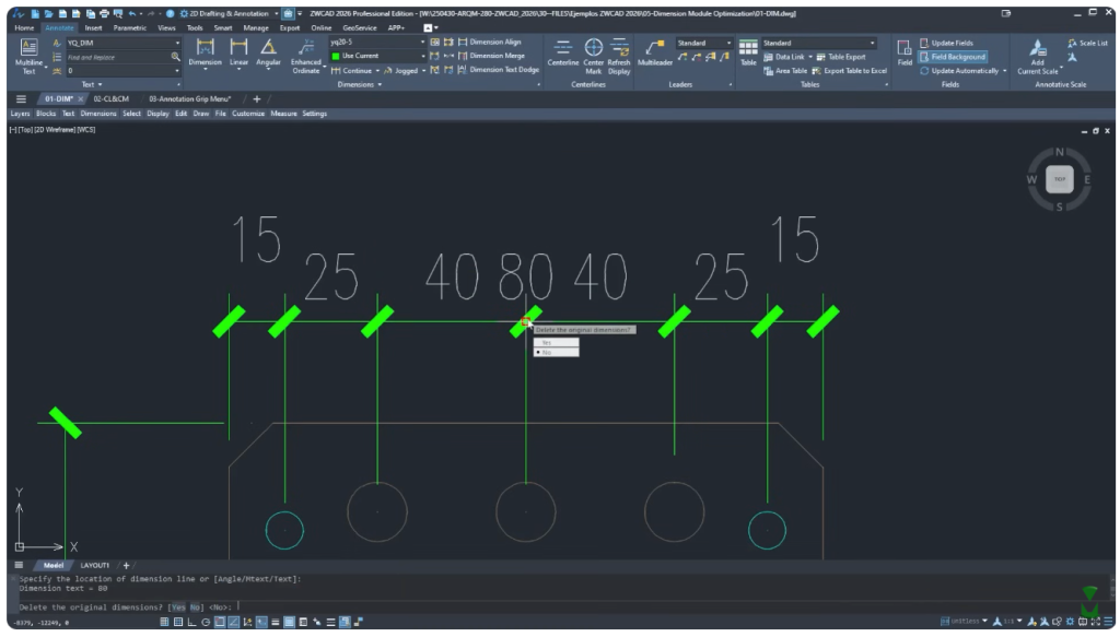 ZWCAD 2026 Smart Dimensioning