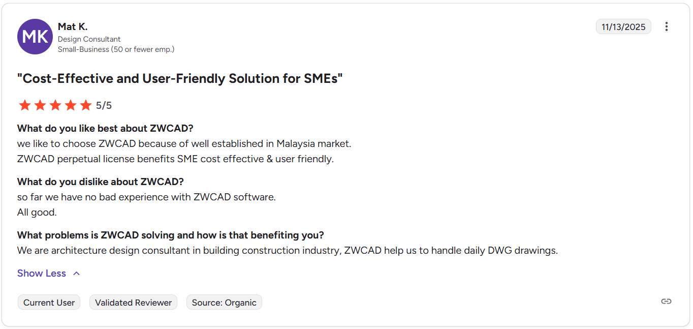 ZWCAD's user review